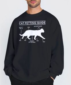 Sweatshirt Black Owner Cuddling Cat Petting Guide Shirt