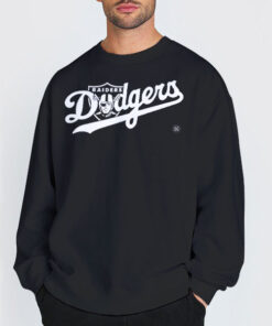 Retro Logo Raiders Dodgers Shirt 6 Sweatshirt Black Retro Logo Raiders Dodgers