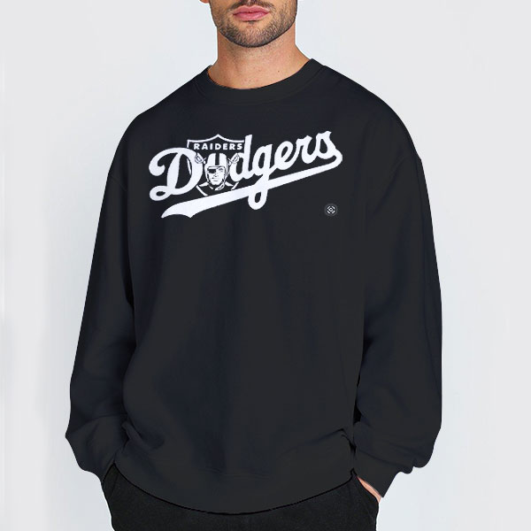Retro Logo Raiders Dodgers Shirt 3 Sweatshirt Black Retro Logo Raiders Dodgers