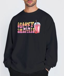 Sweatshirt Black Strawberry Foodie Groovy Smoothie Shirt