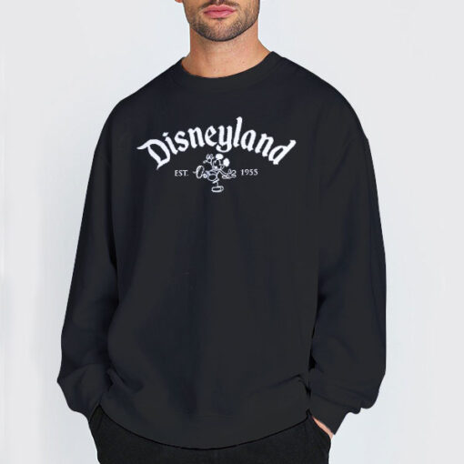 Sweatshirt Black Vintage Disneyland Est 1955