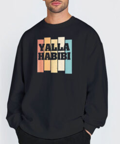 Sweatshirt Black Vintage Retro Yalla Habibi