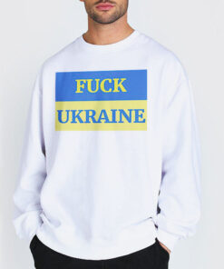 Sweatshirt white Flag Logo Fuck Ukraine