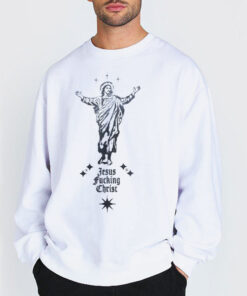 Sweatshirt white Funny Art Jesus Fucking Christ