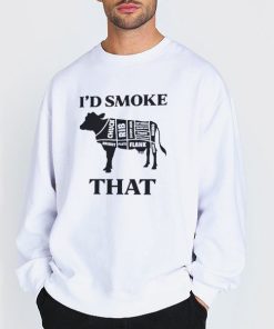 Sweatshirt white Funny Cow Id Smoke That Shirt