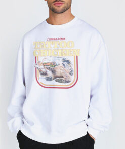 Sweatshirt white Funny Parody Tatto Chicken