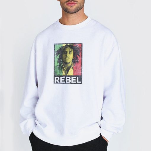 Sweatshirt white Rebel Rasta Jamaican Shirts
