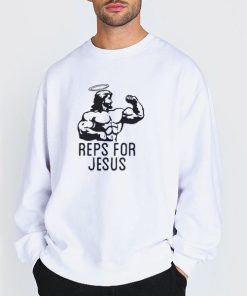 Sweatshirt white Reps for Jesus Christ Religion Fitness Gym Shirt