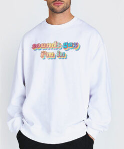 Sweatshirt white Retro Rainbow Slogan Sounds Gay Im in Tshirt