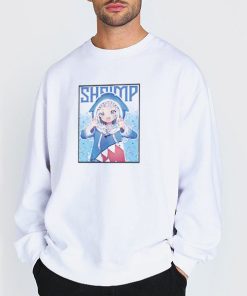 Sweatshirt white Shrimp Senzawa Gawr Gura Face Shirt