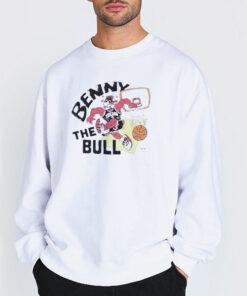 Sweatshirt white Team Mascot Benny the Bull Face