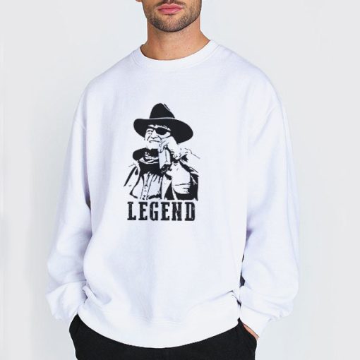 Sweatshirt white The Legend John Wayne Shirts