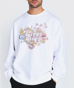 Sweatshirt white Trippy Hippie Racerback Magic Mushroom Maiden Shirt