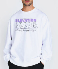 Sweatshirt white Vintage Breck Elevation 12,998 Ft