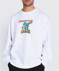 Sweatshirt white Vintage Bunny Cartoon Gangster Shirt