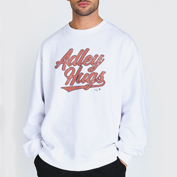 Vintage Logo Writing Adley Hugs T Shirt 2 Sweatshirt white Vintage Logo Writing Adley Hugs