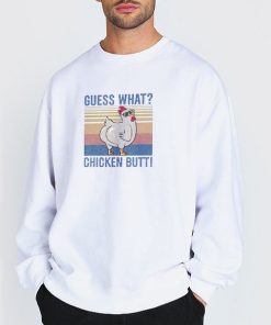 Sweatshirt white Vintage Meme Chicken Butt Joke T Shirt
