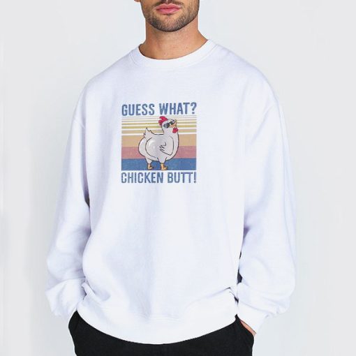 Sweatshirt white Vintage Meme Chicken Butt Joke T Shirt