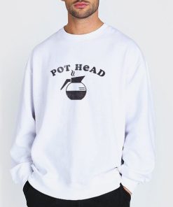Sweatshirt white Vintage Pot Head Pothead Coffee Shirt