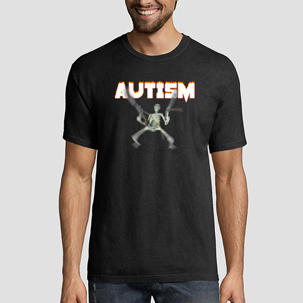 Autism Fire Skeleton Blur Holding a Gun Meme Shirt 1 Autism Fire Skeleton Blur Holding a Gun Meme Shirt