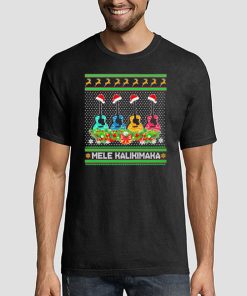 T shirt Black Guitar Mele Kalikimaka Ugly Christmas Sweatshirt