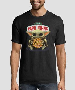 T shirt Black Pizza Baby Yoda Papa John's Sweatshirt