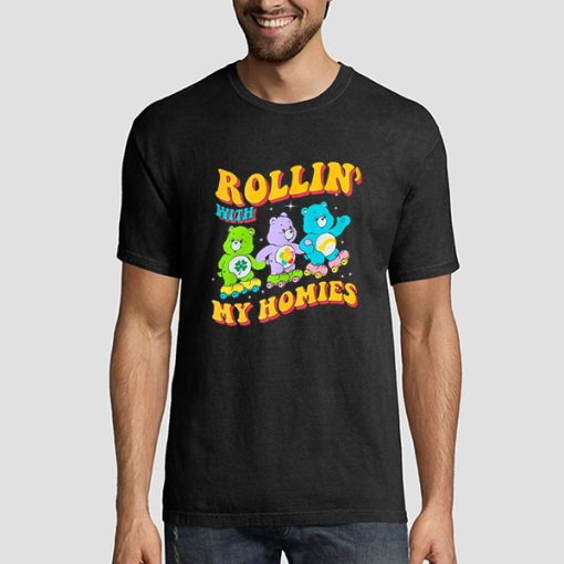 Rollin with My Homies Care Bears Graphic Shirt - graphicteestore