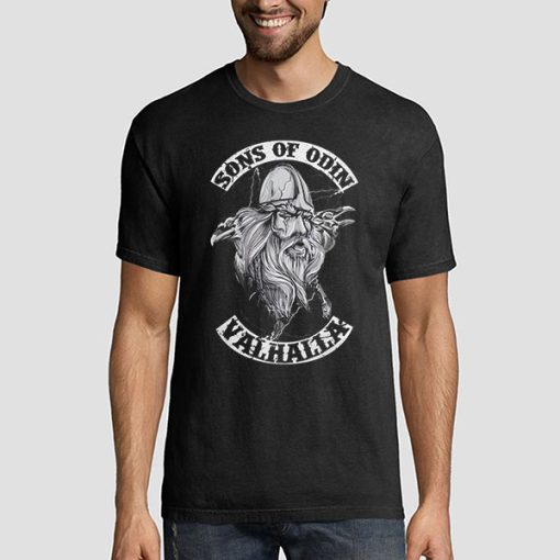 T shirt Black Valhalla Vikings Sons of Odin Sweatshirt