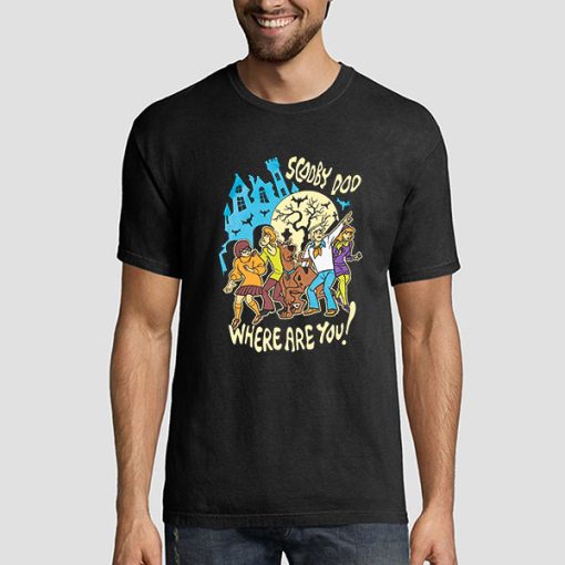 T shirt Black Vintage Velma Shaggy Scooby Doo