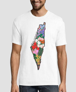 Free Palestine Map Flowers Funny Shirt