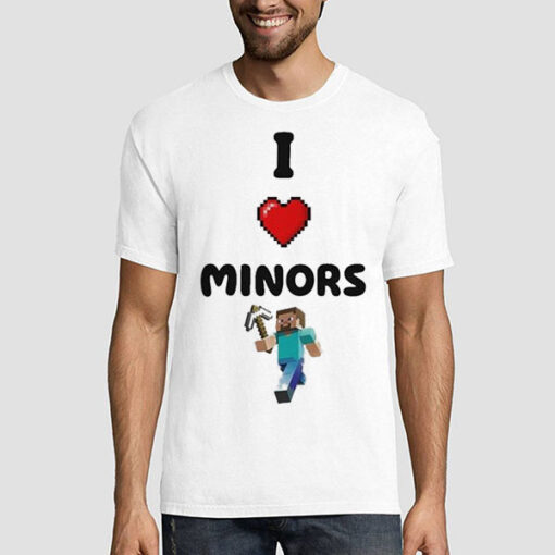 Funny Cute I Love Minors Minecraft Shirt