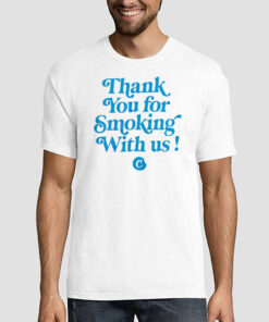 T shirt White Letter Thank You for Smoking With Us