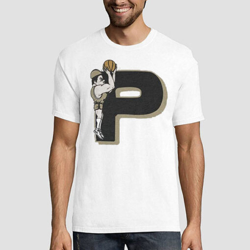 T shirt White P Logo Vintage Purdue