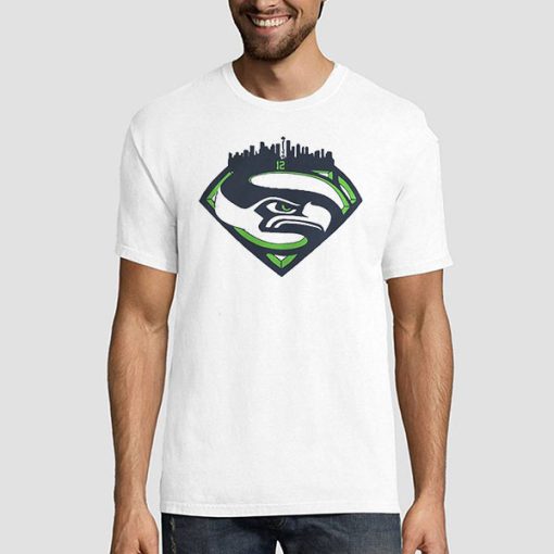 T shirt White The Seattle Seahawks Superman Sweatshirt