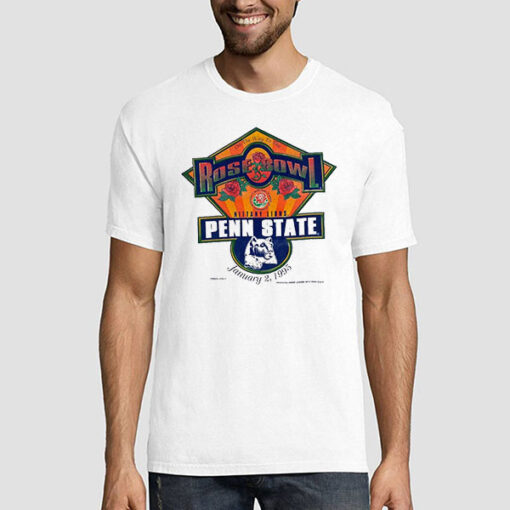 T shirt White Vintage Penn State Rose Bowl