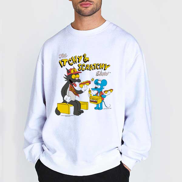 Vintage 1994 Itchy Scratchy T Shirt 3 Sweatshirt White Vintage 1994 Itchy Scratchy