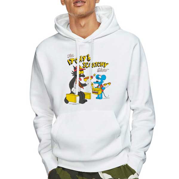 Vintage 1994 Itchy Scratchy T Shirt 4 Hoodie White Vintage 1994 Itchy Scratchy
