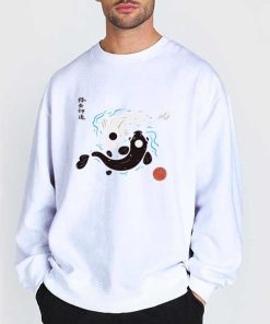 Sweatshirt White Yin Yang Koi Fish Avatar the Last Airbender
