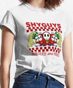 women Shy Guys Burgers n Fries Tee Shirts
